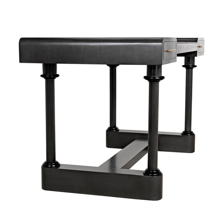 Locarno 28" Black Solid Wood Writing Desk with Drawer