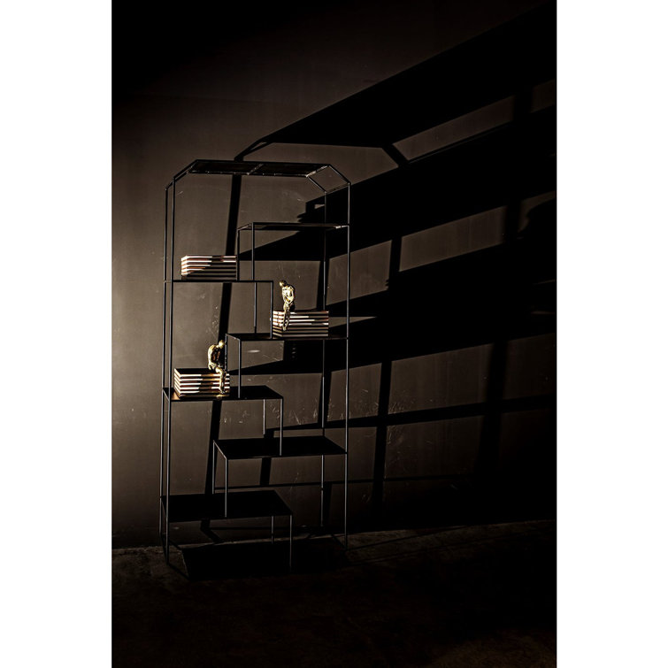 Marquise Black Geometric Metal Bookcase