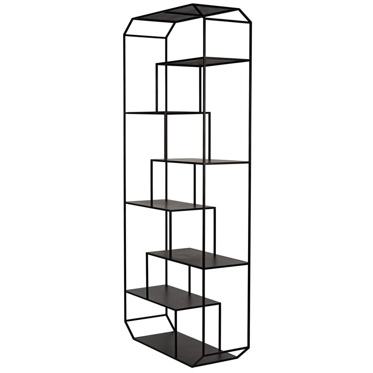 Marquise Black Geometric Metal Bookcase