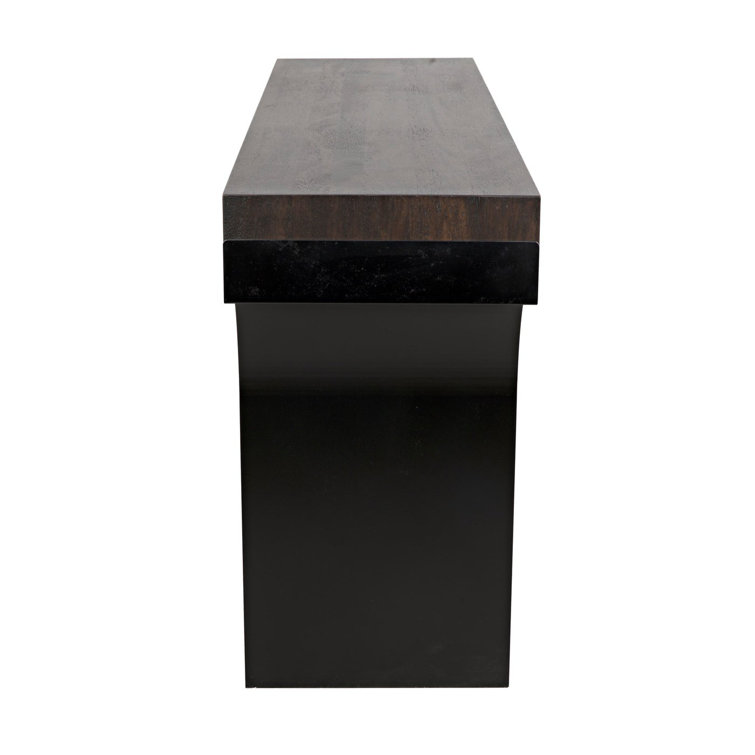 Noir Truss 62'' Ebony Walnut Writing Desk with Steel Legs