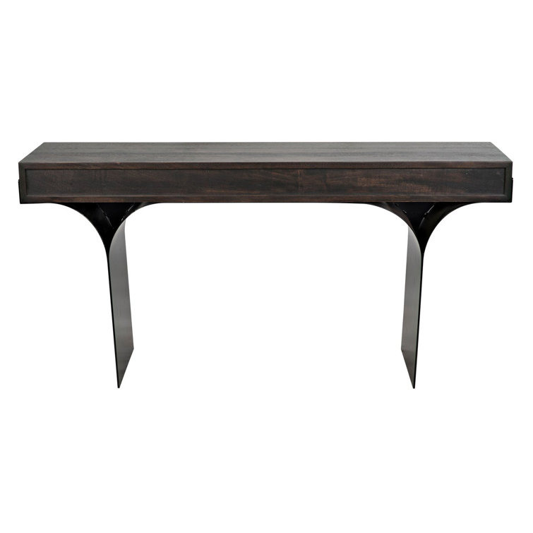 Noir Truss 62'' Ebony Walnut Writing Desk with Steel Legs