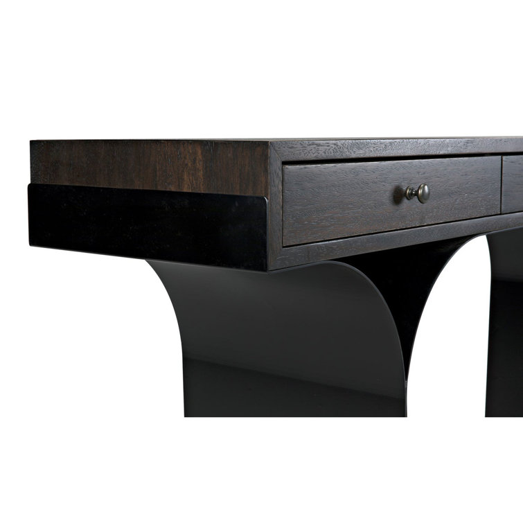 Noir Truss 62'' Ebony Walnut Writing Desk with Steel Legs