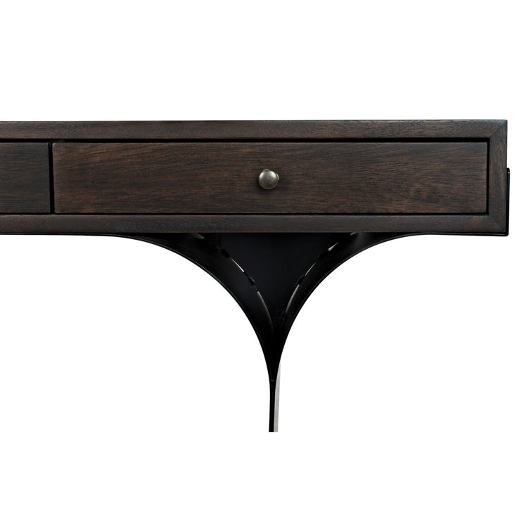 Noir Truss 62'' Ebony Walnut Writing Desk with Steel Legs