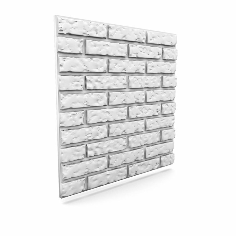 Plain White 24" x 24" 3D Faux Brick Wall Panels