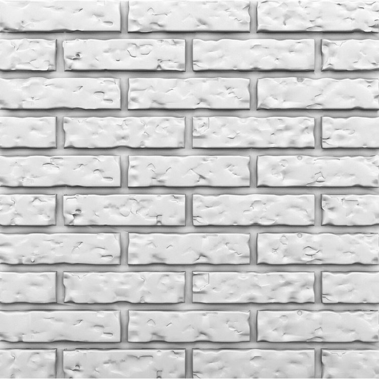 Plain White 24" x 24" 3D Faux Brick Wall Panels