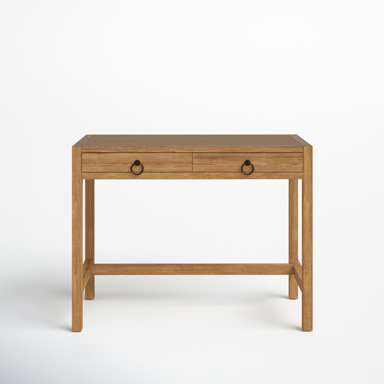 Elin 116'' Natural Wood Writing Desk with Drawers