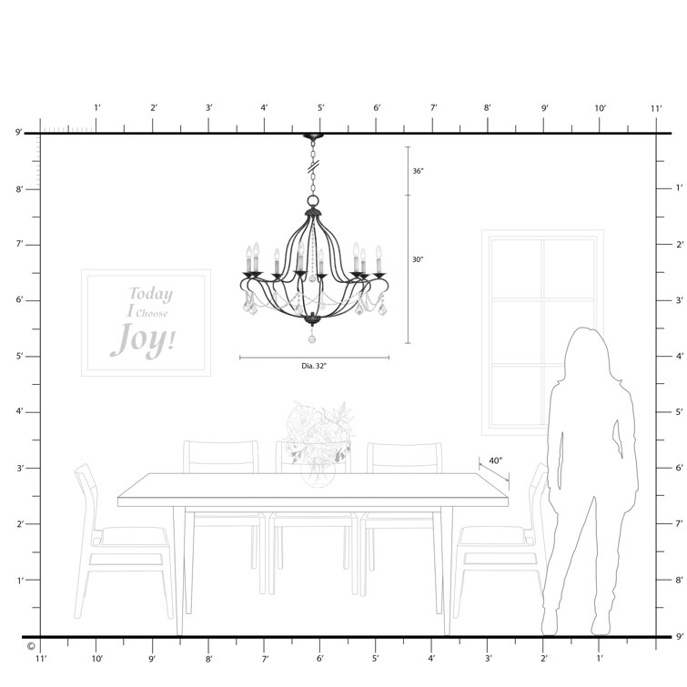 Mini Chesterfield 8-Light Antique Gold Leaf Candle Chandelier