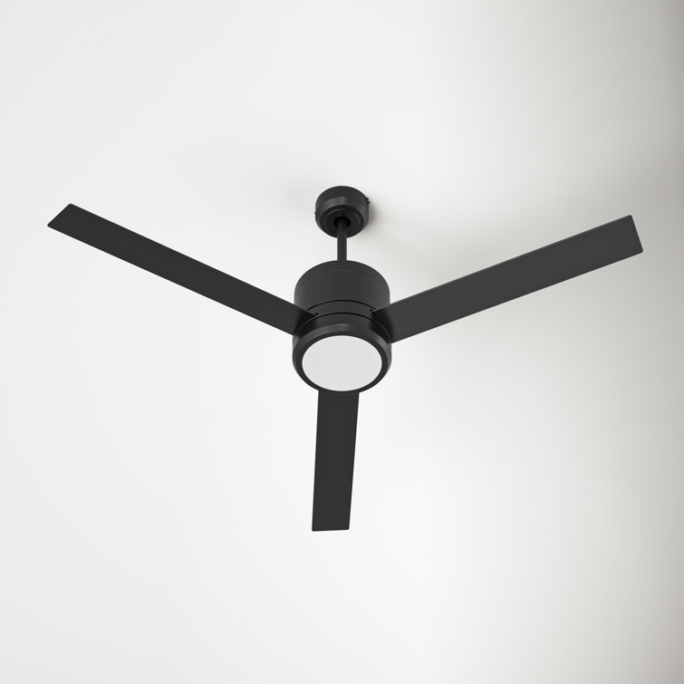 52'' Black Maple 3-Blade Ceiling Fan with LED Light