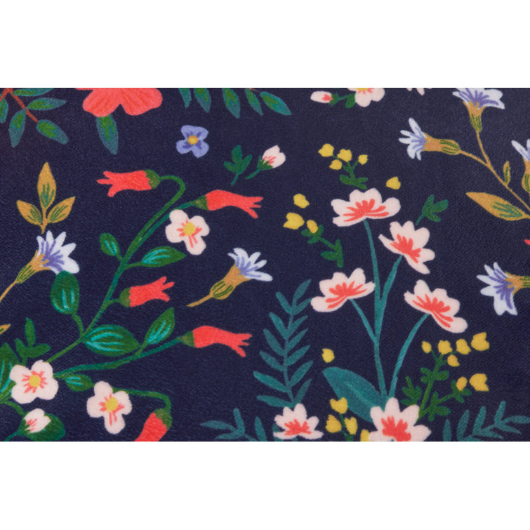 Wildwood Navy Floral 22" x 22" Polyester Throw Pillow