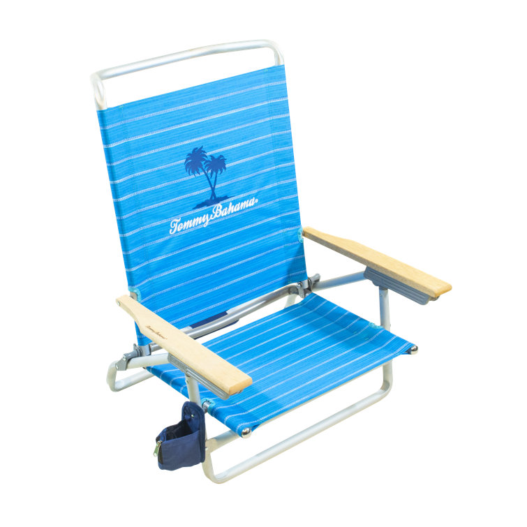 Tommy Bahama 5-Position Lightweight Aluminum Beach Chair with Cup Holder