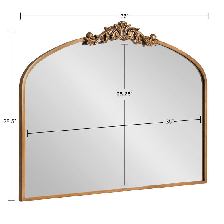 Gold Ornate Rectangular Bathroom Wall Mirror