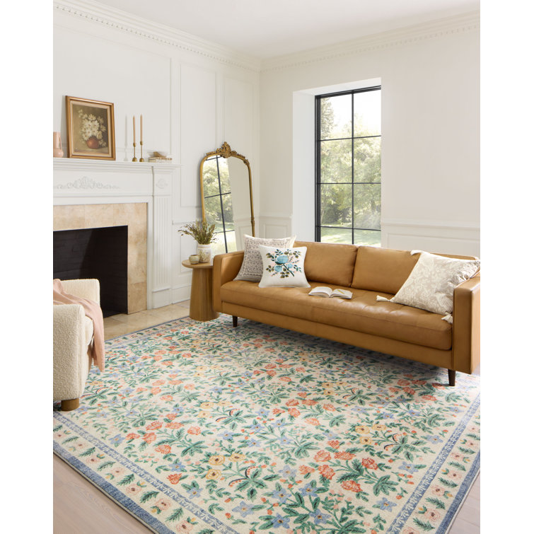 Eden Mughal Garden Cream Floral Wool-Blend 9'6" Runner Rug