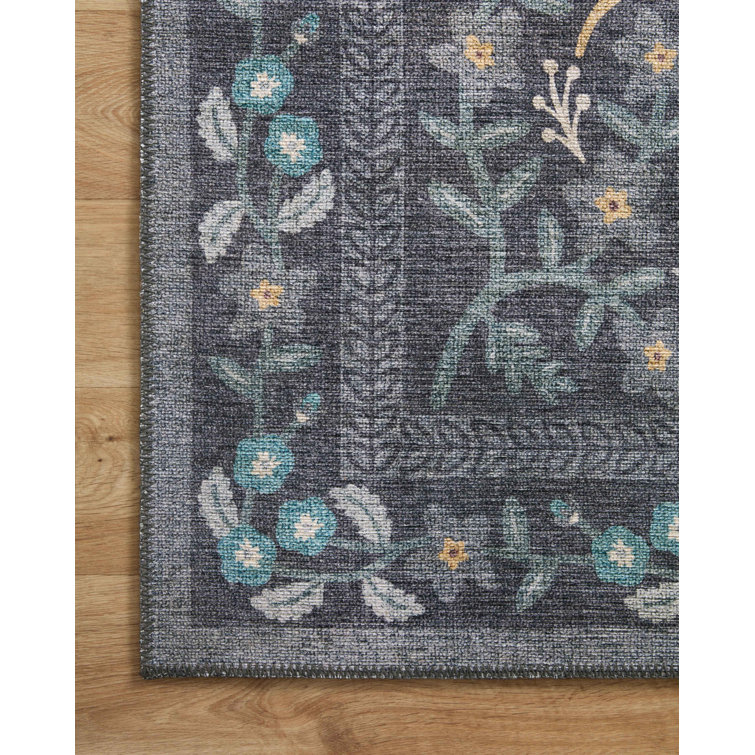 Maison Nightingale Whimsical Blue/Gray Wool Blend Area Rug