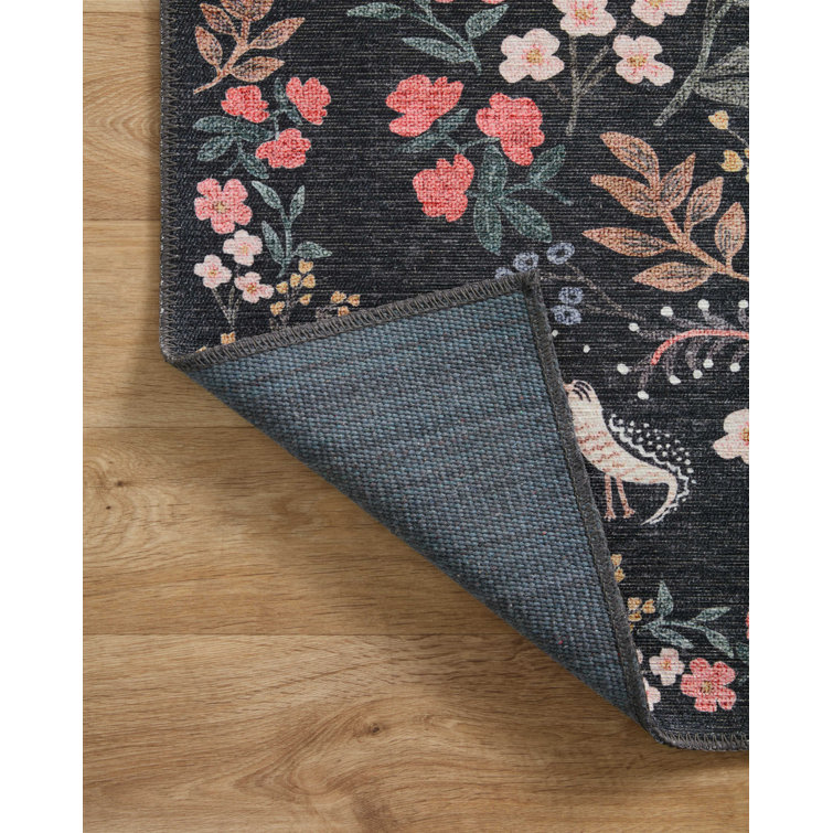 Maison Tuileries Fanciful Bird & Vine Navy 5' x 7'6" Area Rug
