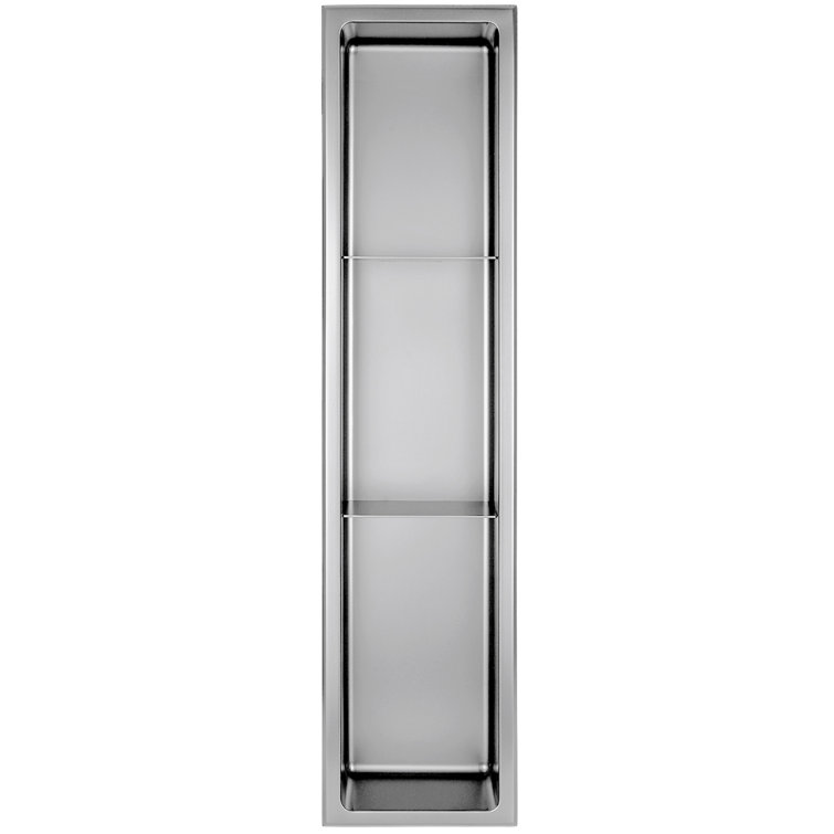 Brushed Stainless Steel Triple Shelf Shower Niche