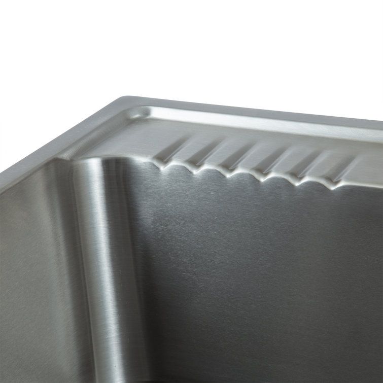 28" Stainless Steel Freestanding Utility Sink with Faucet and Drainboard