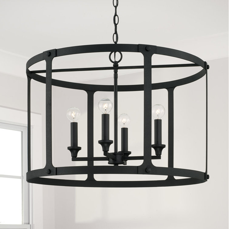 Brennen Black Iron 4-Light Lantern Pendant