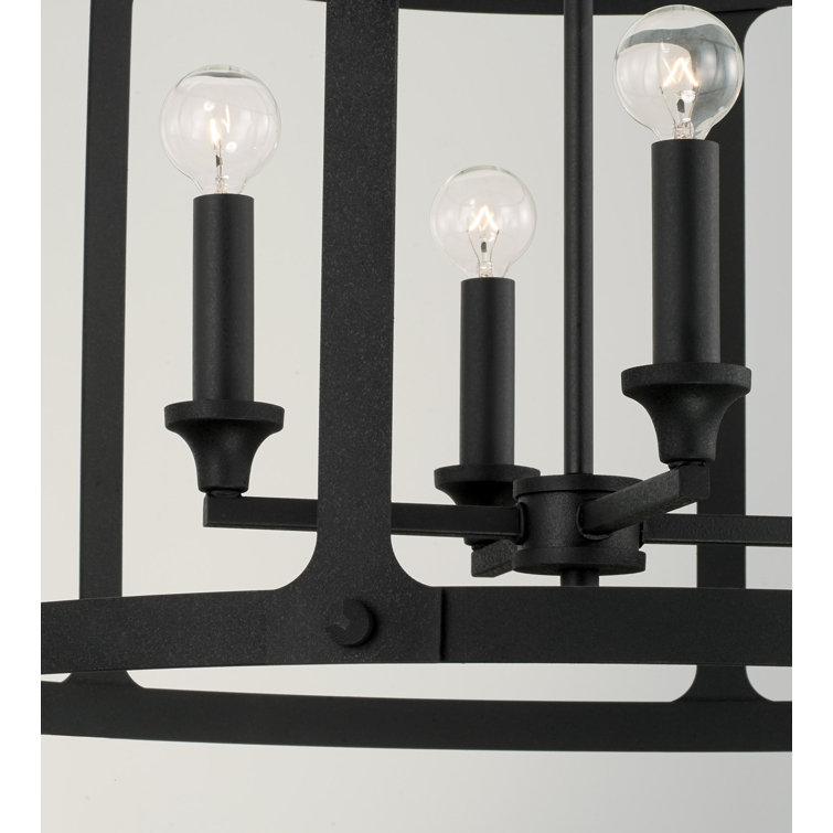 Brennen Black Iron 4-Light Lantern Pendant