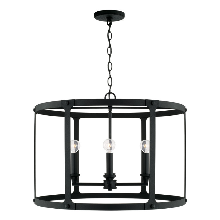 Brennen Black Iron 4-Light Lantern Pendant