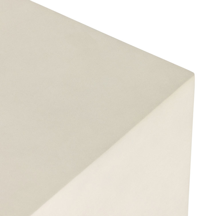 Parish White Concrete Parsons Style Outdoor Side Table