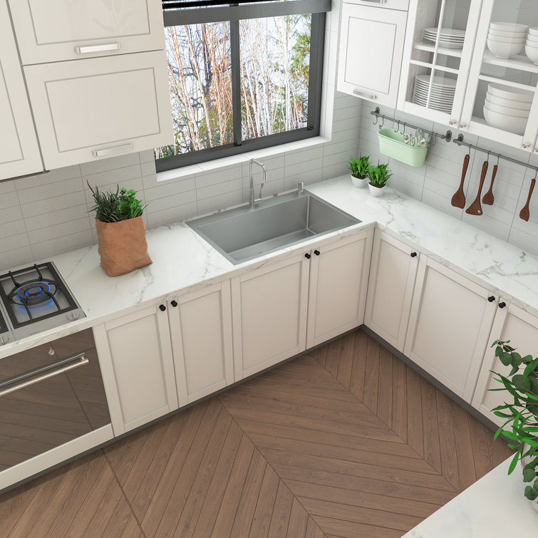 Sinber 33" Stainless Steel Drop-In Single Bowl Kitchen Sink