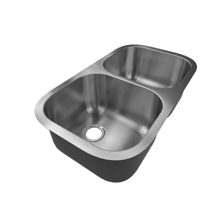Sinber 32'' x 18'' Stainless Steel Double Bowl Undermount Kitchen Sink