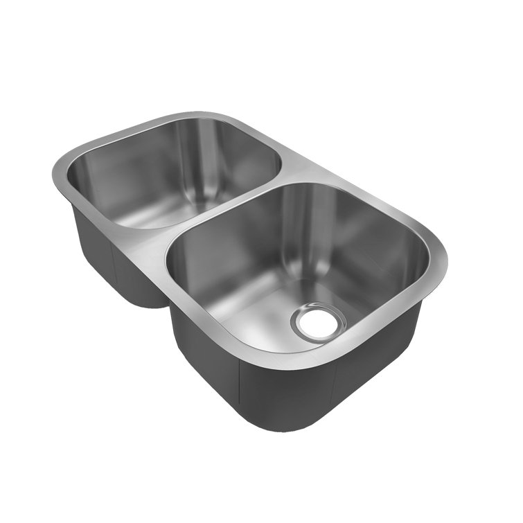 Sinber 32'' x 18'' Stainless Steel Double Bowl Undermount Kitchen Sink