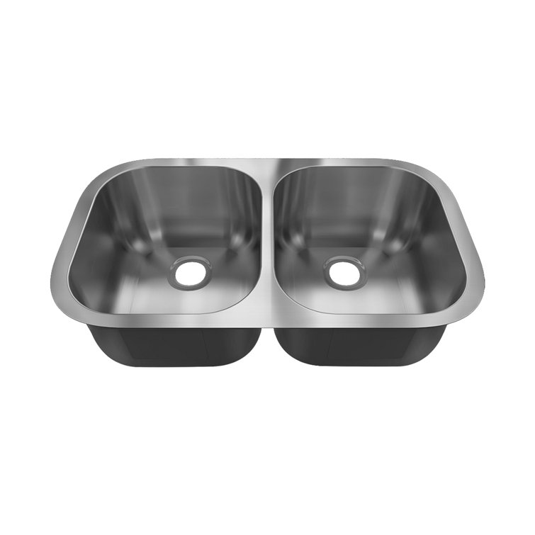 Sinber 32'' x 18'' Stainless Steel Double Bowl Undermount Kitchen Sink