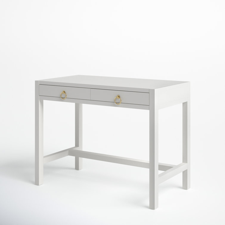 Elin Contemporary White Wood Writing Desk with Drawers