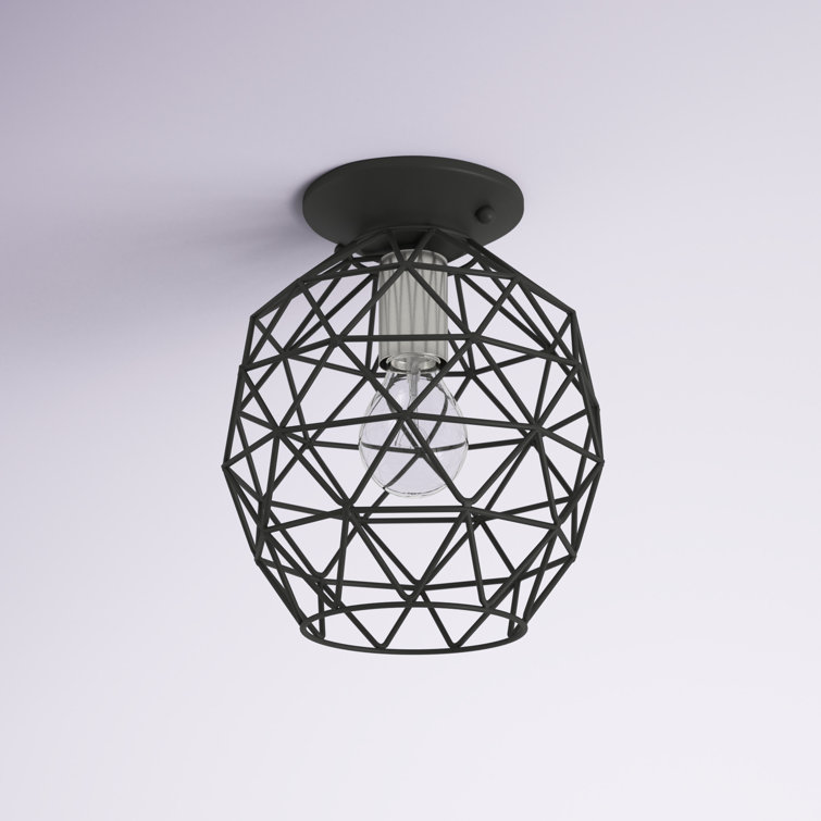 Geometrix Modern Black Nickel LED Flush Mount Light