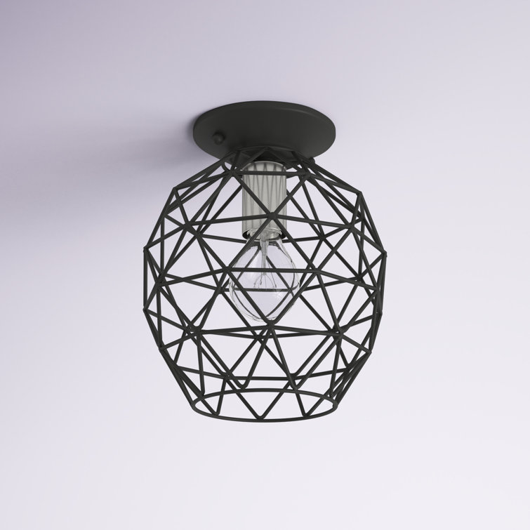 Geometrix Modern Black Nickel LED Flush Mount Light