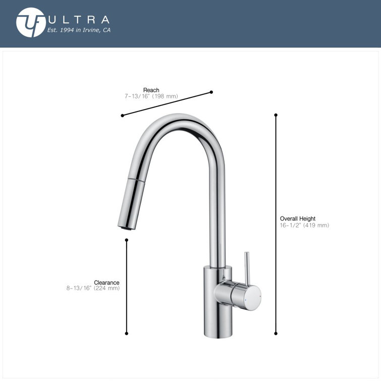 Brushed Gold Single Handle Pull Down Kitchen Faucet