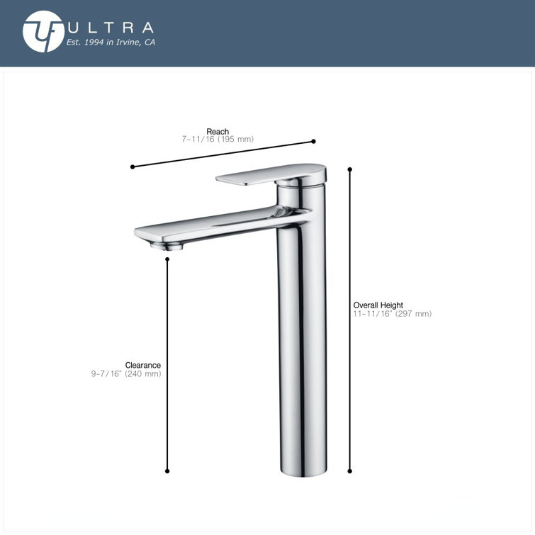 Brushed Nickel Tall Single-Handle Bathroom Faucet