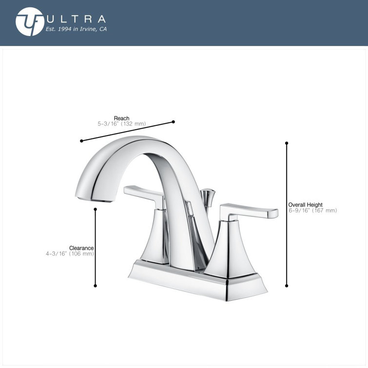 Brushed Nickel Two-Handle Centerset Bathroom Faucet