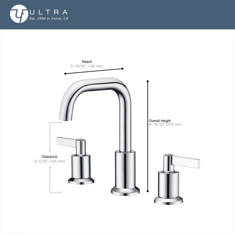 Polished Chrome 8'' Widespread 2-Handle Bathroom Faucet