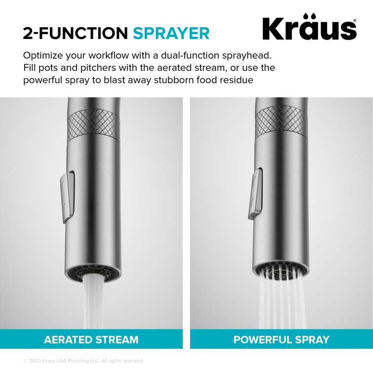 Spot-Free Stainless Steel High-Arc Kitchen Faucet with Pull-Down Spray