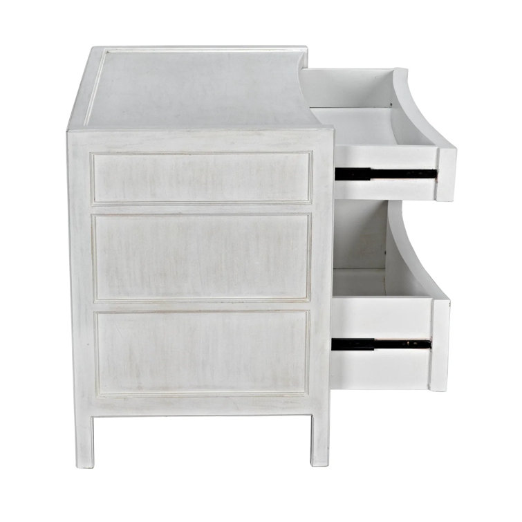 Hampton White Washed Mahogany 3-Drawer Side Table