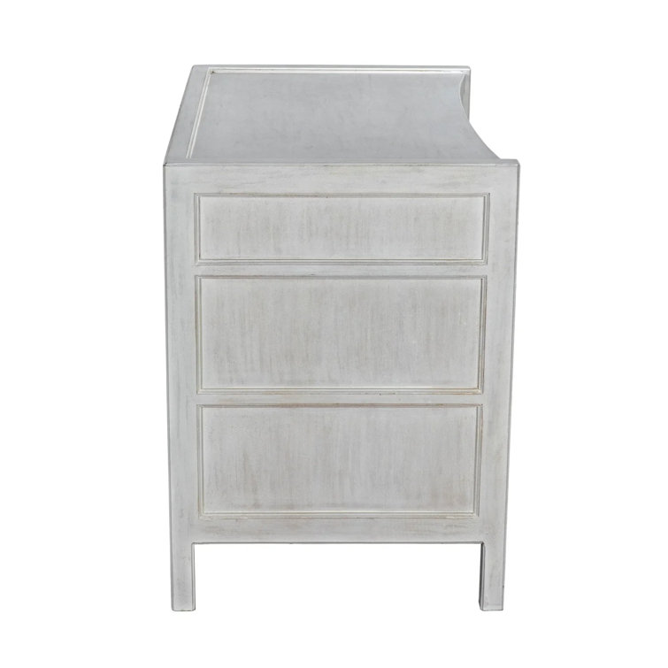 Hampton White Washed Mahogany 3-Drawer Side Table