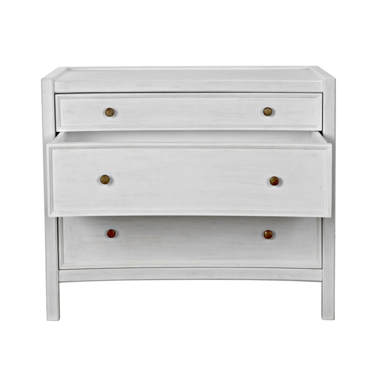 Hampton White Washed Mahogany 3-Drawer Side Table