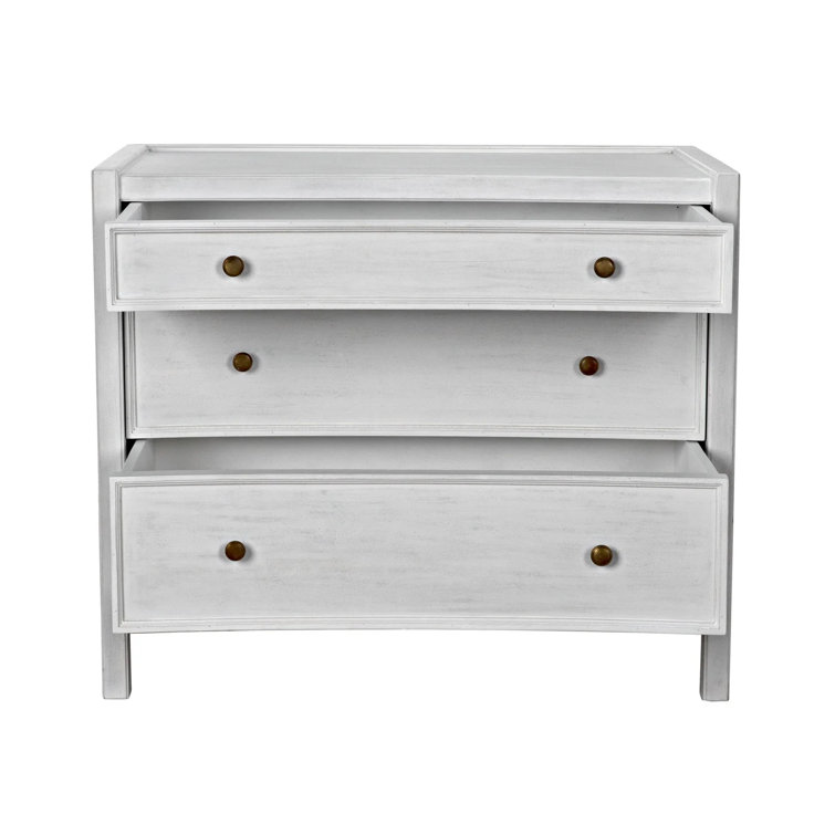 Hampton White Washed Mahogany 3-Drawer Side Table