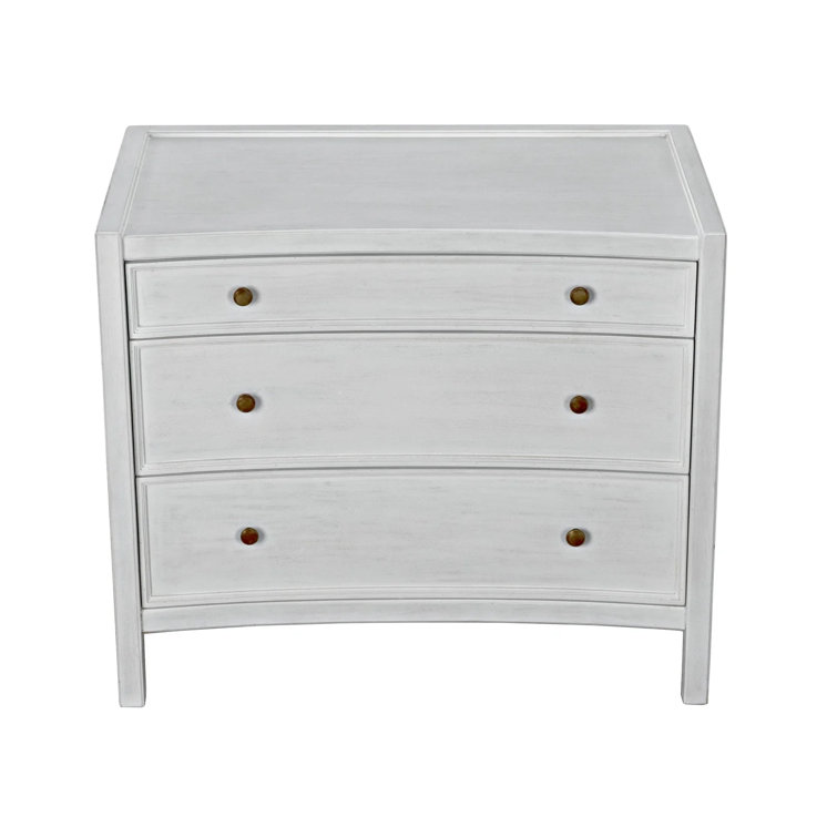 Hampton White Washed Mahogany 3-Drawer Side Table
