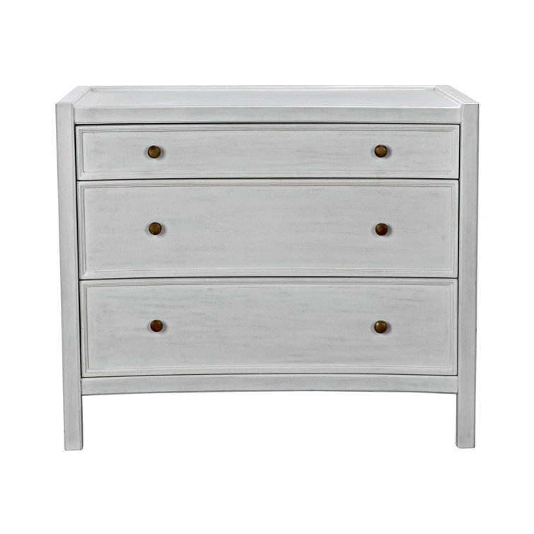 Hampton White Washed Mahogany 3-Drawer Side Table