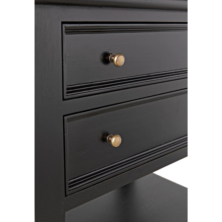 Artisan Crafted Mahogany Side Table with Tapered Legs and Storage