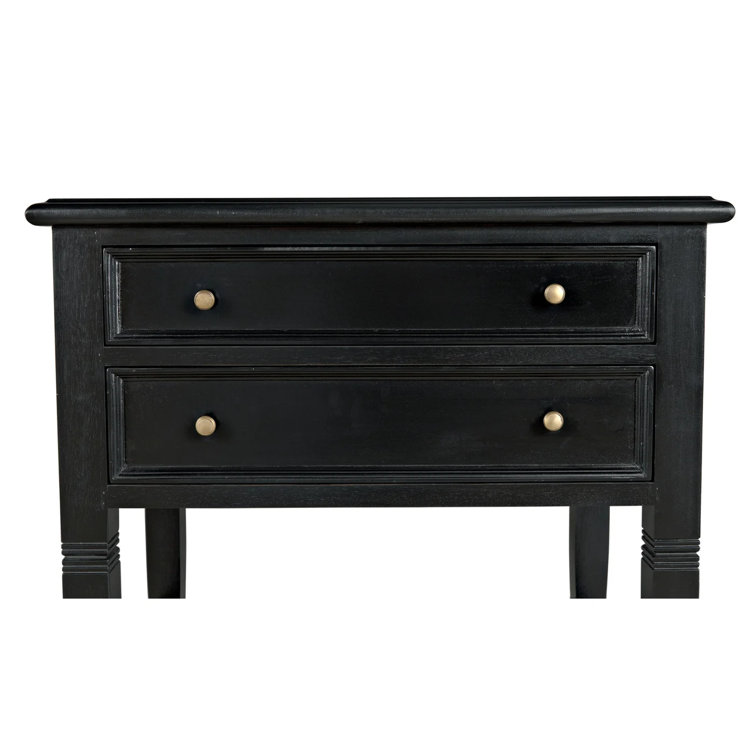 Artisan Crafted Mahogany Side Table with Tapered Legs and Storage