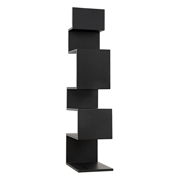 Laszlo Black Geometric Wood Bookcase