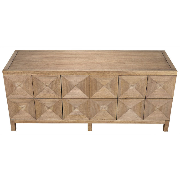 Quadrant Concave Diamond 76'' Washed Walnut Sideboard