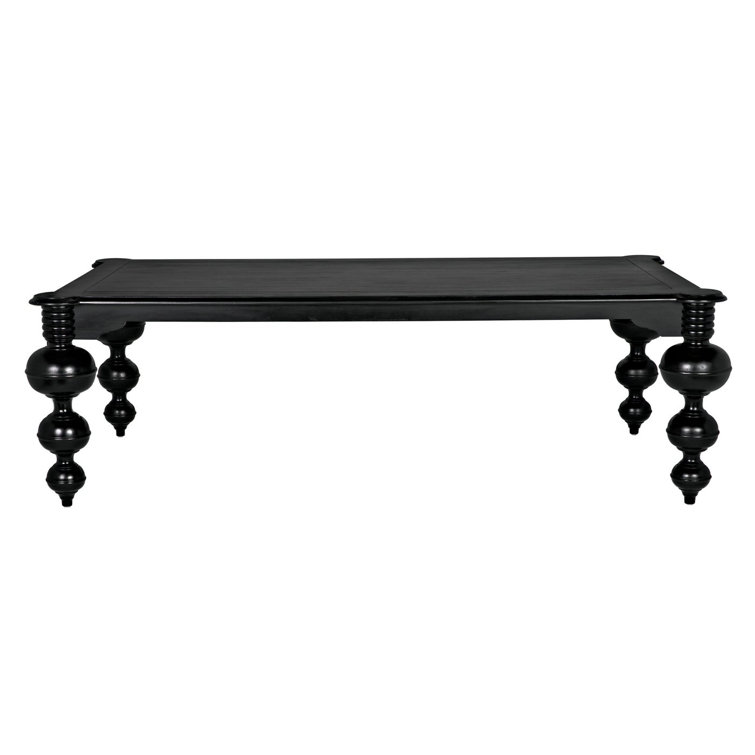 Claudio 54" Black Solid Wood Mid-Century Modern Dining Table
