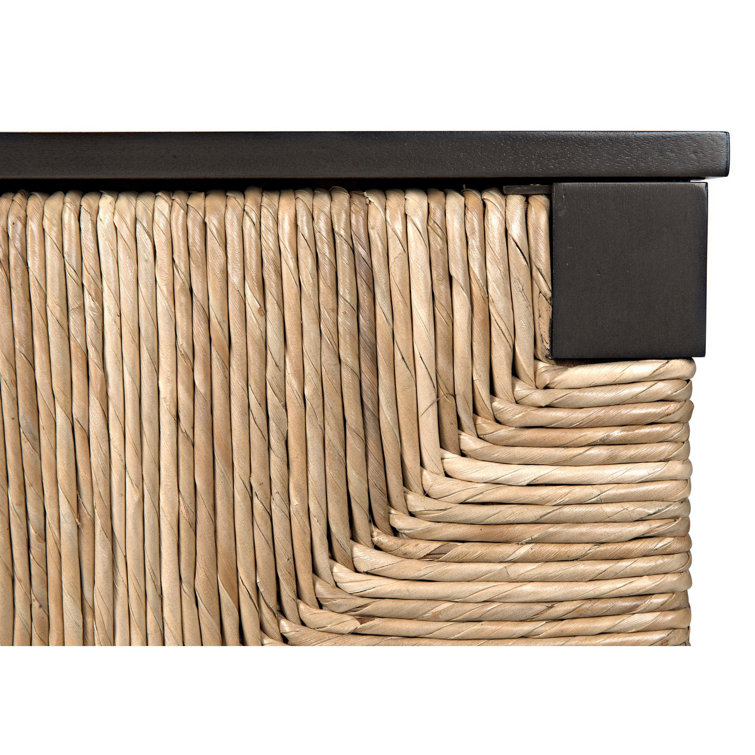 Brook 76.5" Pale Mahogany and Seagrass Sideboard