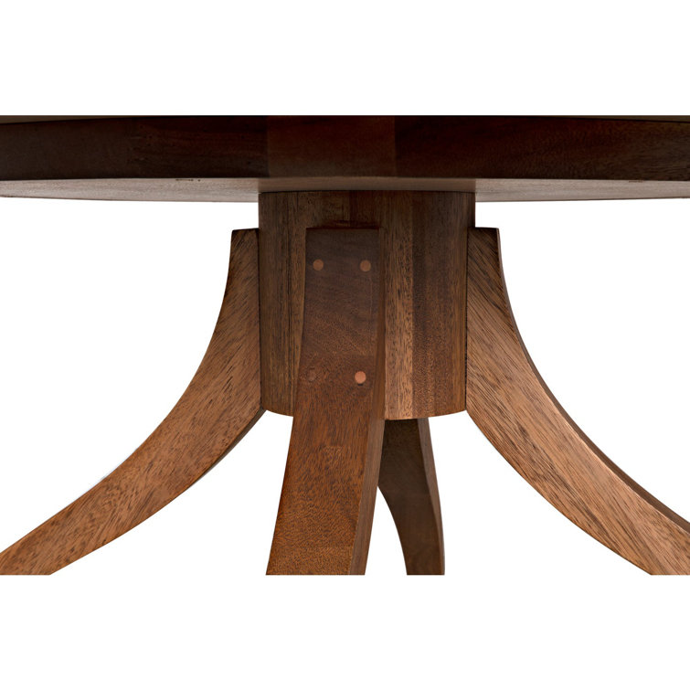 Transitional Solid Wood 60" Round Dining Table for Six