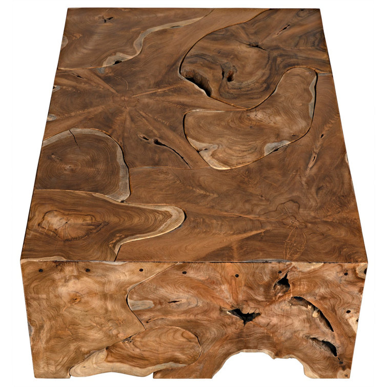 Noir Vert Classic Teak Wood Rectangular Coffee Table
